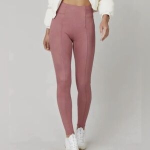 Spanx Faux Suede Leggings Rich Rose Size Small Petite‎ Women